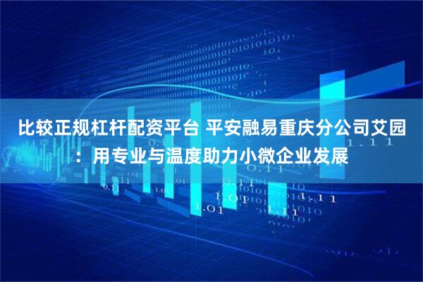 比较正规杠杆配资平台 平安融易重庆分公司艾园:用专业与温度助力小微企业发展