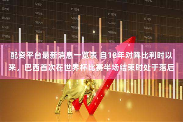 配资平台最新消息一览表 自18年对阵比利时以来，巴西首次在世界杯比赛半场结束时处于落后